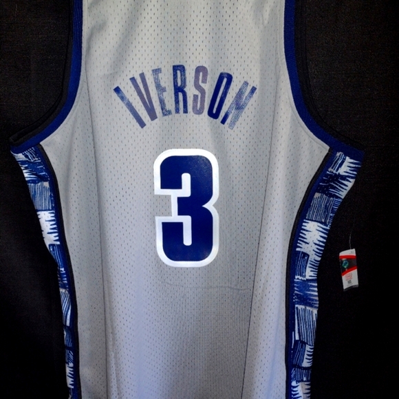 NWT Georgetown Hoyas Allen Iverson Mitchell and Ness 1995-1996 Jersey XXL Grey - Picture 2 of 14